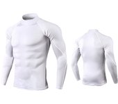 Men's Workout Compression Shirt Turtleneck Long Sleeve Rash Guard Gym Base Layer Athletic Undershirt Gear Sports Shirt