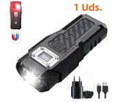 8 LED+COB Flashlight Strong Light USB Rechargeable Tactical Flashlight with Strong Magnet Work Emergency Lighting Torch Lamp