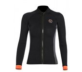 Women 3mm Neoprene Long Sleeve Wetsuit Top Warm Front Zipper Wetsuits Shirts for Surfing Swimming Snorkeling Kayaking