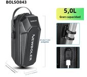 NEWBOLER Electric Scooter Front Bag Handle With USB Port Waterproof Quick Release 5L EVA Large Capacity Universal Scooter