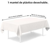 220*130cm White Plastic Tablecloth Plastic Table Cloth Disposable Tablecloths Tablecloths for BBQ Party Fine Dining Wedding