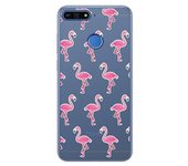 Tumundosmartphone Funda Gel Transparente para Huawei Honor 7A / Y6 2018 Diseño Flamenco Dibujos