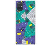 Funda compatible con Samsung Galaxy A71 - Geometría Abstracta fondo Azul