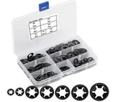 340 Pack M3/m4/m5/m6/m8/m10/m12 Lock Washers With Box Starlock Inner Teeth Lock Washers Lock Washers Assortment Black