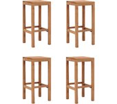 Taburetes de barra de cocina 4 unidades madera maciza de teca