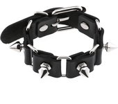 2025 Black Goth Rings Bracelets For Women Punk Emo Spike Rivets PU Leather Bracelet Cuff Bangles Festival Jewelry Party Gift