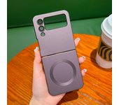 Wireless Charge for Samsung Galaxy Z Flip 6 5 4 3 Case Magnet Cover for Magsafe Metallic Paint Liquid Silicone Shell Lens FIim