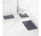 1pc-Soft and Absorbent Chenille Bath Mat - U-Shaped and Rectangle Rug for Bathroom Decor and Anti-Slip Toilet Mat