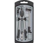 Faber-castell compas de ajuste rapido con alargadera - articulaciones en ambos brazos - accesorios de recambio - adaptador universal