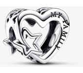 Pandora Charm de Colgante en Plata de Lei en filigrana Familia y Estrella 792829C00,Incluye Caja Original