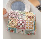 Korean Quilted Fresh Flowers Makeup Bag For Women Portable Toilet Bag Female Handbags Floral Organizers Storage Cosmetics Pouch