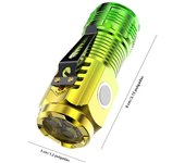 High Power LED Flashlight 3-Eyed Mini Flashlight USB Rechargeable Clip-on Torch Light Outdoor Emergency Work Lights for Hiking