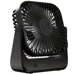 Ventilador de escritorio portátil rosa/Negro 4000mAh, pantalla digital ultrafina de viento fuerte 4 velocidades ajustable pequeño ventilador personal con pilas silencioso para dormitorio, oficina, viajes, biblioteca, al aire libre
