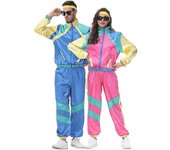Men And Womens 80s Tracksuit Retro Hip Hop Windbreaker Women Disco Tracksuit Sets Colorblock One Piece Outfits Setjacket Windbreaker Elastic Waistband