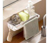 Organizador Fregadero Kitchen Sink Organizer Organizadores de Cocina Porta Estropajos Organizador Accesorios Fregadero Cocina con Ganchos y Soporte de Bayeta Estropajo para Esponja Cepillos