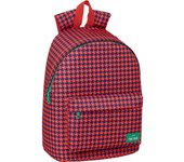 MOCHILA GRANDE ORDENADOR "PATA DE GALLO CORAL"