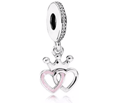 NEW Europeans Pink Original Charms Love Potion Murano Glass Heart Dangle Bead Fit 925 Sterling Silver Bracelet DIY Women Jewelry