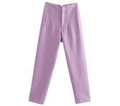 TRAF Office Wear High waist Pants for Women Formal Pants Office outfits Pencil Trousers Black Pink White Fashion Ladies Pants