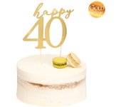 Cupcake Topper Happy 40 Oro 13x12 Cm