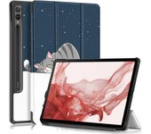 New For Samsung Tab S9 Fe Plus Case 12.4" Tri-Folding Stand Magnetic Smart Cover For Coque Galaxy Tab S9 FE S9 Plus Case