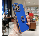 Soft Electroplated Side Love Heart Phone Case For iPhone 11 12 13 14 Pro Max XS X XR 15Plus Ring Silicone Cases Cover