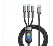 3-in-1 100W 6A Fast Charging USB To Type-C Micro Fast Charger Cable For iPhone 15 14 Samsung Xiaomi Huawei Charge Data cable
