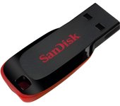 Sandisk cruzer blade memoria usb 2.0 64gb - sin tapa - color negro/rojo (pendrive)