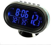 Reloj despertador de temperatura con termómetro electrónico LCD multición para coche
