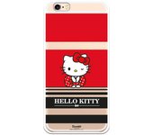 Funda original compatible con iPhone 6 o 6S con un diseño de Hello Kitty Franjas Rojas y Negras