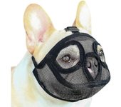 Malla transpirable ajustable perro bozal corto hocico perro bozal bulldog para morder masticar ladridos perro máscara