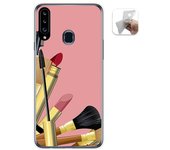 Tumundosmartphone Funda Gel Tpu para Samsung Galaxy A20s diseño Brochas Dibujos