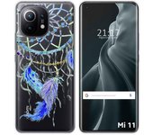 Tumundosmartphone Funda Gel Transparente para Xiaomi Mi 11 5G diseño Plumas Dibujos