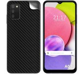 Tumundosmartphone Pegatina Vinilo Autoadhesiva Textura Carbono para Samsung Galaxy A03s - Decoración Móvil