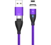 100W USB C Magnetic Charging Cable Fast Charger 3 in 1 USB Wire Cord For iPhone 12 11 Pro Xiaomi Samsung Macbook iPad
