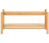 Mueble Zapatero Manaus, Bambú, Marrón, 27x70x33 cm