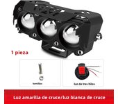 3 Lens Motorcycles LED Headlight Work Spot Light Hi/Low Beam Motorbike Spotlight Driving Fog Lamp External Scooters Headlamps