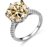 JoyceJelly 925 Sterling Silver Ring With 5 Carat Moissanite D Color VVS1 Women's Luxury Wedding Diamond Jewelry Sparkling Lights