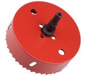 Sierra de corona para metal 110 mm M42 HSS con vástago hexagonal y broca para aluminio, hierro, madera Ø 110 mm