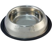 Comedero o bebedero inoxidable antideslizante decorado para perros y gatos - 700 ml / 23 cm