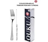 Mr.Spoon Serie Bola,Pala de pescado y Tenedor pescado,12, 24, 48 o 120 piezas,Acero inoxidable 18/0,Económico y funcional,Pala pescado largo 210mm,Tenedor pescado 195mm,Mango monobloque,Apto para lavavajillas,Empaque ecológico,Para casa,hotel,restaurante