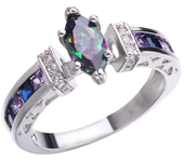 Huitan Special Marquise Shape Shiny Purple CZ Prong Setting Fashion Cocktail Party Rings for Women Size 6-10 Wholesale Lots Bulk