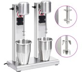 vidaXL Batidora de batidos con doble vaso de acero inoxidable 2 L