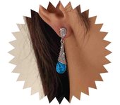 Pendientes de Lágrima de Rubí Bohemio, pendientes de Gota de Agua de Cristal Dorado, pendientes de Piedras preciosas Rojas vintage, pendientes de cristal de Rubí forma En de Lágrima, Joya Azul