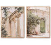 Set de 2 cuadros calidad premium con marco de madera - 30x40 cm o 50x70 cm - POSTER LAB