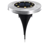 Mediawave tienda faro carga solar 8 LED luz fría al aire libre impermeable