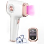 Depiladora de Luz Pulsada con Función de Enfriamiento con Hielo,999999 Flashes,9 Nivel de Energía,Depilación Láser Maquina para Mujer Hombre Facial,Axilas,Brazos,Espalda,Línea de Bikini