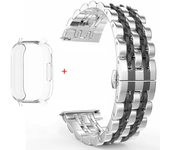 For Redmi Watch 5 Active/5 Lite Metal Stainless Steel Strap+TPU Case Smart Watch Accessories Bracelet Wristband Watch Shell