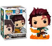 Funko Tanjiro Flaming blade espada llameante Hinokami Kagura   exclusivo 874   Demon Slayer Kimetsu no Yaiba Guardianes de la Noche Pop Vinyl