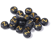 100-500PCS Acrylic Black Gold Color A-Z 26 Letter Beads Round Shape Alphabe Beads for Jewelry Making DIY Bracelet Accessories