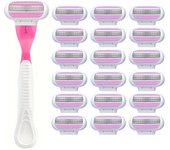 Safety Razor Blades Women Beauty Bikini Hair Removal Shaving Blades Set Shaver 3-Layer Replacement Heads ﻿